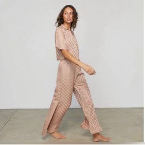 Lunya 100% silk jacquard pajama set